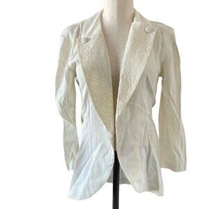Vintage Renditions Blazer Wedding Jacket White Lace Collar Size 4
